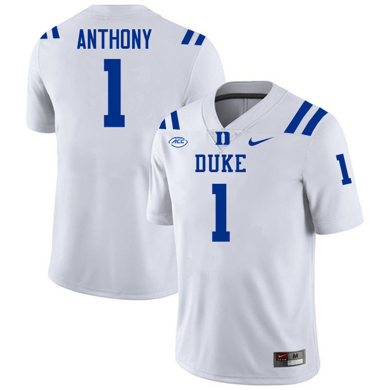 Duke Blue Devils #1 Andrel Anthony College Football Jersey Stitched-White